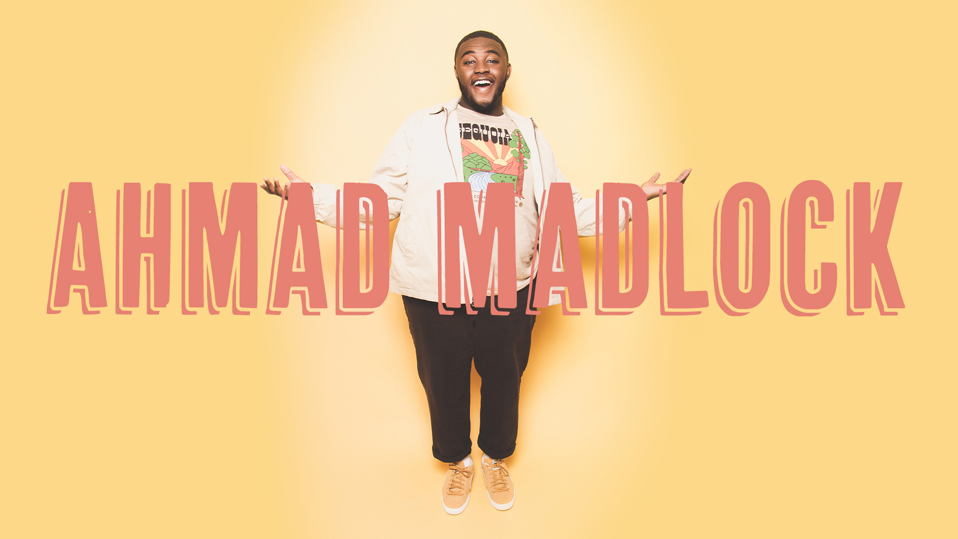 Ahmad Madlock with hands outstretched. Red text reads "Ahmad Madlock"