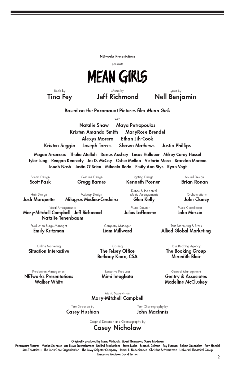 Mean girls program page