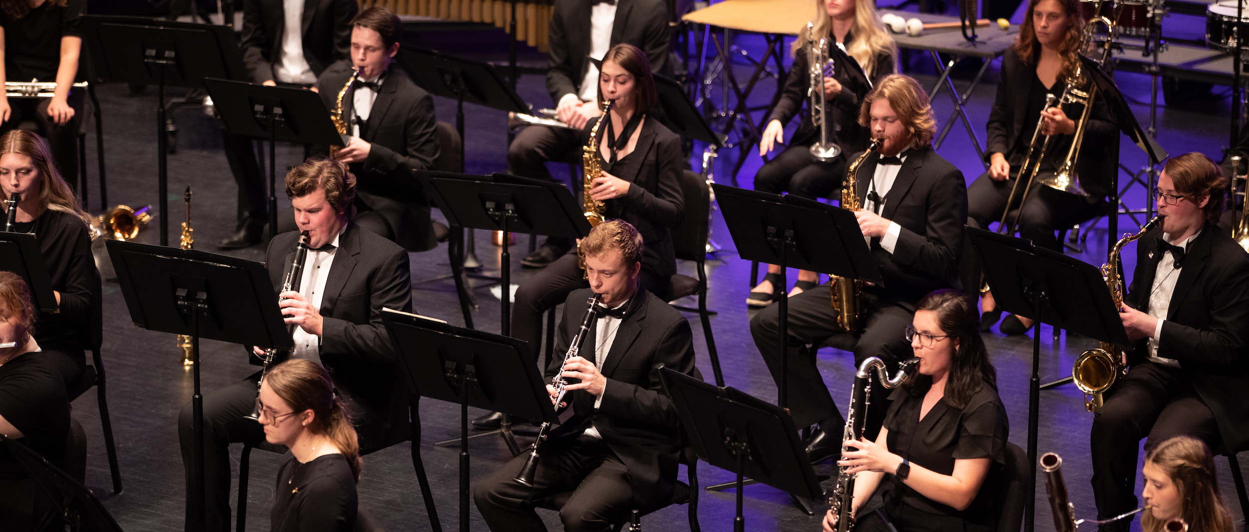 Members of the UNI Concert band playing their instruments