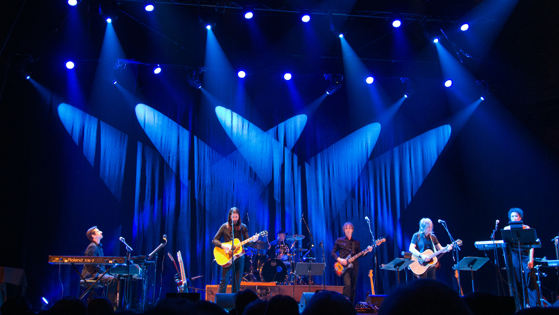 Band performing on a stage