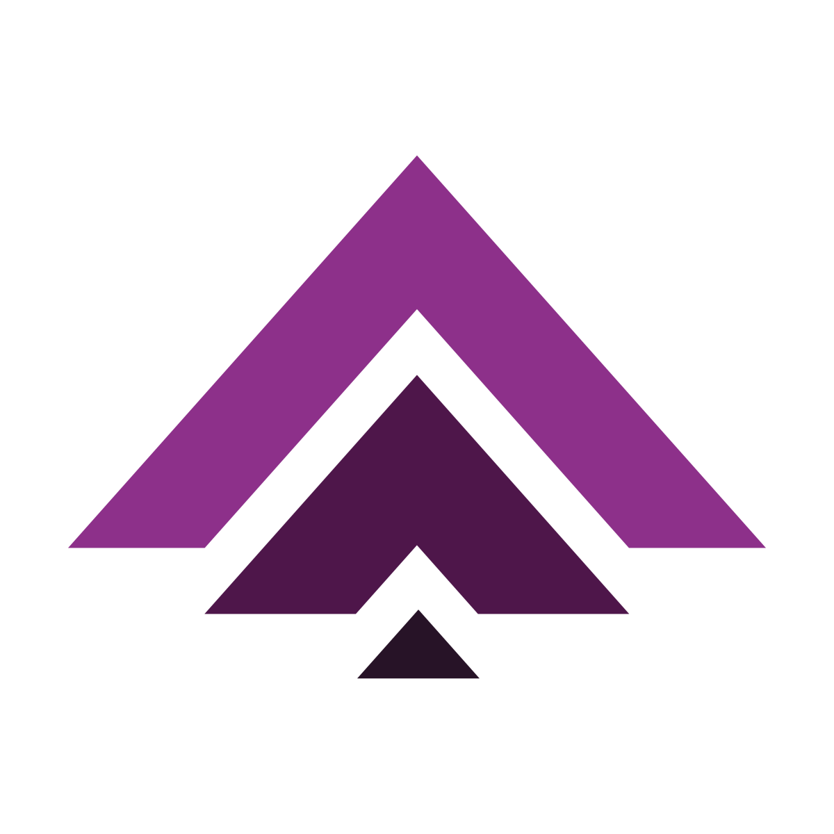 three upward facing purple arrows
