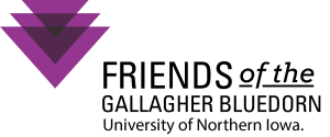 inverted purple triange gallagher bluedorn friends logo