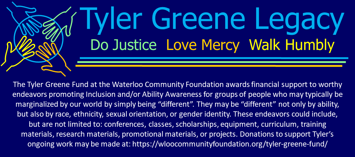 Tyler Greene Legacy Ad promoting inclusion and ability awareness