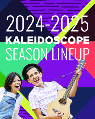 A man holding a guitar and woman next to him smiling announcing the 2024-2025 Season Lineup 