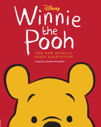 Disney's Winnie the Pooh cartoon on red background